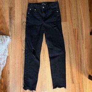 Art Class Girlfriend Black Denim Skinny Jeans Ripped Detail Size 12 Girls